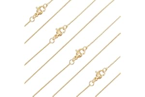 Beebeecraft 1 scatola 6 pezzi Catena Serpentina per Donna Collana A Catena A Serpente In Ottone Placcato Oro 18K 15.75 pollice (400mm)