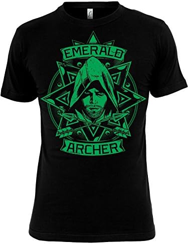 Officially Licensed Merchandise Airwolf Arrow - Emerald Archer T-Shirt (Black)