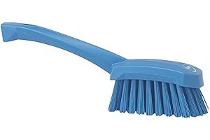 Vikan 41923 Stiff Washing / Scrubbing Hand Brush, Short Handle, 270mm (Blue)