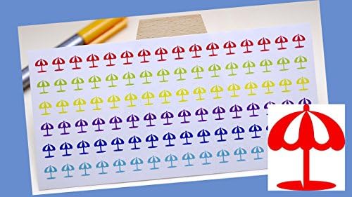 BEACH SUNSHADE | small rainbow colored garden and holiday icon | sticker for your planner or bullet journal