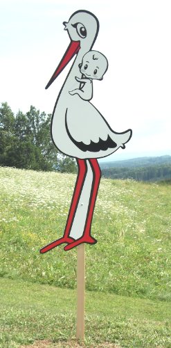 Baby Klapperstorch ADEBAR zum Aufstellen bei Geburt eines Babys, Größe L