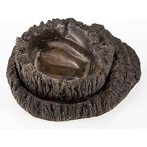 Acuami Napf-Set in Holzoptik, Futternapf und Wassernapf für Reptilien, Geckos, Schildkröten, Schlangen, Terraristik-Zubehör für Regenwald-Terrarien