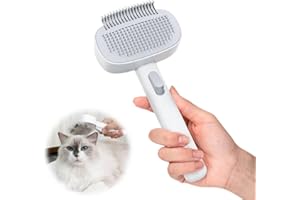 MTWSJIA 2-in-1 Dog & Cat Brush, Dematting Brush for Long Haired Cats Dogs Pets, Gentle Deshedding Tool, Pain-Free Dog Grooming brush, Removes Loose Tangled Hair&Knots