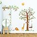 Decowall DM-1401P1402 8 Little Monkeys Tree and Height Chart Kids Wall Stickers Wall Decals Peel and Stick Removable Wall Stickers for Kids Nursery Bedroom Living Room