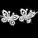 Pixnor Butterfly Shaped Rhinestone Headband Hair Band Tiara Hair Barrettes Hair Clip (Sliver)