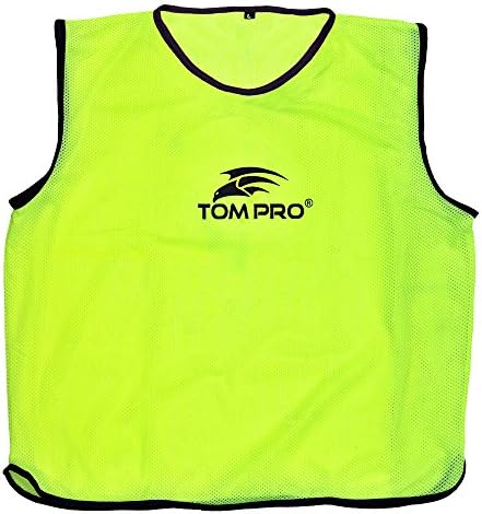 5 X Tompro AirPlus Training Mesh Bibs Vests Football Soccer Rugby Florescent Green Mens One Size