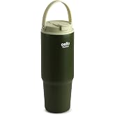 CELLO Quench Go 850 Insulated Stainless Steel Sipper Tumbler with Straw for Daily Use & Travel 850 ml Green | Double Wall Vac