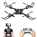 Produktbild FSTgo einklappbare Drohne mit Fernbedienung, FPV/VR WLAN, Quadcopter 2,4 GHz, 6-Achsen Gyro, 4CH Helikopter mit Kamera, Flugzeug, Video, Zeitübertragung, Ready to Fly, Schwarz