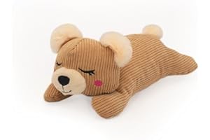 ZippyPaws Snooziez Niedźwiedź z Shhhqueaker – miękka zabawka dla psów, pluszowa zabawka z dźwiękiem Shhhqueaker, idealna dla małych i średnich psów, uspokajająca zabawka do zabawy i przytulania