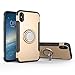 Produktbild Shinyzone Ring Stand Hülle für iPhone XS Max, Kohlefaser Anti-Rutsch Kompatibel mit Magnetischer Autohalterung Dual Layer TPU + PC Design Schutzhülle für iPhone XS Max-Gold