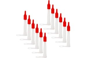 LSYYSL 12 ugelli adesivi in vetro con tappi rossi, teste adesive in plastica intercambiabili, ugelli universali in vetro, ugelli in silicone trasparenti, riutilizzabili, adatti per uso domestico.