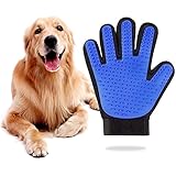 smartrich Haustierpflege Massage Handschuh Bürste, deShedding Handschuh Massage Mitt mit optimierter Fünf Finger Design für Hunde Katzen
