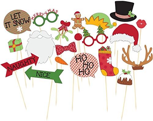 Gifting XMAS Photo Props Kit - White (Pack of 20)