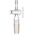 Labasics Vacuum Flow Control Adapter with PTFE Stopcock, 24/40 Joint and Straight Hose Connection for Lab Supply