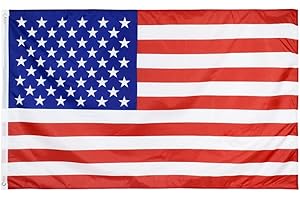 KIBON USA Flag 90x150cm Heavy-Duty Polyester American Flag with Brass Grommets, Fade Resistant 4th of July Decoration for Outdoor/Indoor - World Cup, Garden, Party, Bar (1 Piece)