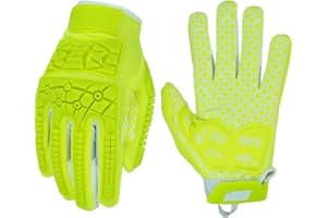 Seibertron Lineman 2.0 Padded Palm Football Receiver Gloves, Flexible TPR Impact Protection Back of Hand Glove Adult and Youth Sizes
