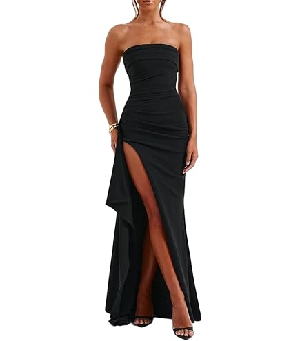 Gyios dress Women Polyester Maxi Dress Elegant Sequin Spaghetti Strap  Evening Dress With Off Shoulder High Split Loose High For Lady-blue-l :  Amazon.co.uk: Fashion