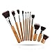 Savisto Eleven Piece Premium Wooden Kabuki Make Up Brush Set - 11 Pcs Professional Synthetic MakeUp Brushes