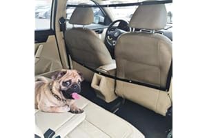 STARROAD-TIM 110 x 60 cm Hunde-Auto-Barriere für Haustiere, Rücksitz, Netz, Trennnetz für Hunde, mit verstellbarem Seil und Haken, geeignet für SUV-Pickup und kleine Autos