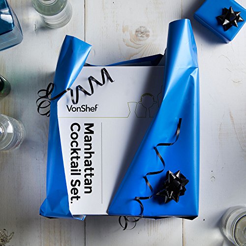 VonShef Edelstahl Manhattan Cocktail Set mit gedrehtem Barlöffel, Hawthorne-Sieb, 25ml/ 50ml Messbecher, Holz-Stößel, 550ml Shaker & Rezeptbuch – Matt Schwarz, Zwei Jahre KOSTENLOSE Gewährleistung - 4