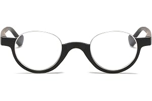 ABETOS Mode halvbrand läsglasögon kvinnor män halvcirkelformad liten halvram halvglasögon med styrka fjädergångjärn retro halvmåne läshjälp synhjälp