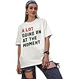 Broke Memers Oversized Cotton Graphic Print Taylor Swift A Lot is Going at The Moment Drop Shoulder T-Shirt for Women and Men