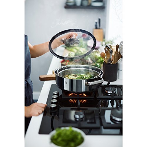 WMF Vitalis Dampfgarer rund Ø 28 cm ca. 5l Glasdeckel mit Silikonrand und Thermometer Aroma Garblech Cromargan Edelstahl poliert induktionsgeeignet spülmaschinengeeignet - 5