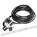 Produktbild Schweres Panzer Seilschloss Stahlseil, Stahlkabel, 10 Meter lang, Länge 10.000 mm, 1.000 cm, extra Vorhang-Schloss, Außen-D 8 mm. Sicherung von Fahrrad, Motorrad, Garten- oder Restaurantstühlen usw