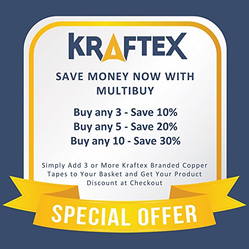Kupfer Folie Tape mit leitfähigem Kleber (6 x 33 Meter) – Handwerk, gebeizt Glas, Löten, Elektro-Reparaturen, Erdung, EMI Schirmung – Extra Lang Value Pack – Tolles Einführungspreis - 7