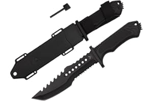 Hastaa Nóż Myśliwski z Krzesiwem i Gwizdkiem - Nóż Survivalowy - Nóż Turystyczny 30 cm - Nóż Bushcraft z Pochwą, 01HS251