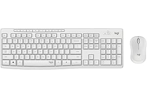 Logitech MK295 Combo de Ratón y Teclado Inalámbricos, Disposición QWERTZ Alemán, Blanco