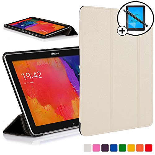 ForeFront Cases® Neue Leder Hülle / Tasche / Case / Cover für Samsung Galaxy Tab PRO 12.2 T900 - Rundum-Geräteschutz und intelligente Auto-Sleep-Wake-Funktion mit 3-JAHRES-GARANTIE VON FOREFRONT CASES - inkl. Eingabestift und Displayschutz