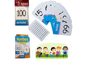 GRIDS LONDON LTD Flash Cards Number Educational Kids Early Learning Playing Children School Activity Set Cards 1-100 Number