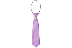 FATASH Kids Pre-Tied Neck Ties With Loop, Elastic Clip-On Skinny Tie, Solid Color Satin Silk Neckties for Toddlers Boys, Suitable for Birthday Party, Wedding