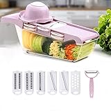 Multifunktionsschneider: Gemüseschneider schneiden sie Gemüse gesünder, bequemer und schneller, lassen Sie schnell köstliche Salate oder frische Kartoffelchips zubereiten, überraschen Sie Ihre Freunde, Gäste und Familie und verwandeln Sie sie sofort in Köche