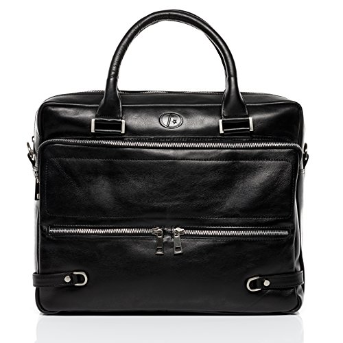 FEYNSINN Laptoptasche BETH - Umhängetasche groß fit für 15" laptop, iPad - Schultertasche echt Leder