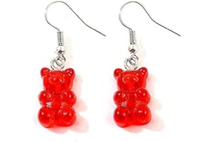 Boucles d'oreilles en forme d'ours en peluche Tukcherry en résine colorée pour femme