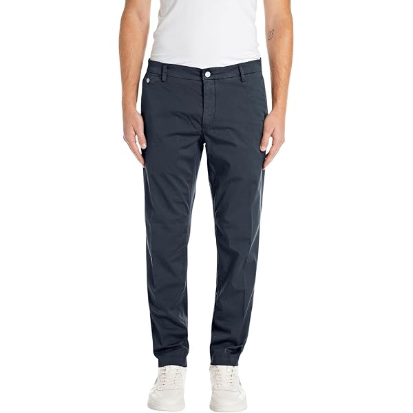 REPLAY M9889 Pantaloni Chino Uomo – Vestibilità Slim, Colore 851 Olive, Taglia 34W/34L