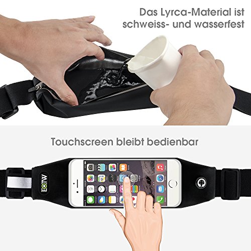 EOTW Gürteltasche Passend für Smartphones wie z.B. Apple, Samsung, HTC, usw. In Verschiedenen Farben und Größen, Hüfttaschen mit Touch-Sensitivem Fenster; für Sportliche Aktivitäten und Urlaub - 4