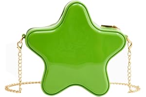 MEZHEN Borsa a Mano a Forma di Stella, Borsa a Tracolla da Donna, Portafogli 3D Verde
