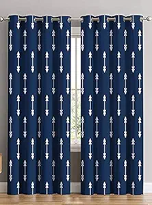 S28 3D Arrow Digital Printed Polyester Fabric Curtains for Bed Room Kids Room Living Room Color Blue Window/Door/Long Door (D.N.593) (4 x 7 Feet (Size ; 48 x 84 Inch) Door, 1)