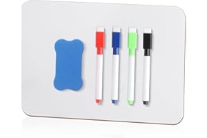 VARHHUXHA 1 STK Whiteboard Klein Whiteboard A4, Kleines Dry Erase White Board, 21x30 cm Tragbares Doppelseitiges Mini Whiteboards mit 4 Stifte & 1 Radiergummis, für Klassenzimmer, Zuhause, Büro