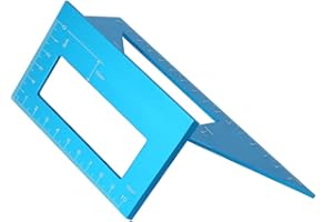 HYUDUO Calibrador de Inglete de Disposición de 45/90 Grados, Herramienta de Carpintería Cuadrada Multifuncional de Aluminio de Aleación de Aluminio(Azul)