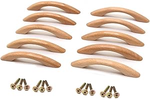 Csirnto Maniglie Armadio 10 Pezzi Maniglia Manopola per Mobili Maniglie per Mobili da Cucina in Legno Maniglie a Forma di Arco Maniglie in Legno Maniglia Moderna per Porta Armadio Cassetto 128mm