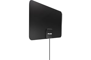 Meliconi Antenna TV Easy Fit, Amplificata, Ultra Slim, Compatibile DVB-T2 HEVC, DVB-T, DAB+, Filtro 4G/5G, Alimentazione USB 5V, Facile Installazione con Biadesivi Inclusi