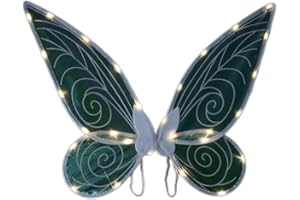 YEETEESY Skrzydła wróżki Świecące skrzydła motyla Skrzydła księżniczki Skrzydła damskie Skrzydła kostiumowe Skrzydła Cosplay na Boże Narodzenie Urodziny Party (Ciepła biel)