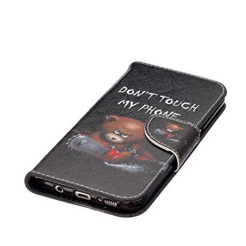Samsung Galaxy S7 Edge Leder Etui Tasche Handytasche,Funyye Samsung Galaxy S7 Edge Stand Hülle Etui with Karte Halterung Leder Wallet Klapphülle Flip Book Case,[Braun Bär Muster] Flip Case Wallet Cover Tasche PU Leder Handytasche Handyhülle Schutz Hüllen im Bookstyle Ledertasche mit Stand Funktion Kartenfächer Magnetverschluss Magnet Etui Telefon-Kasten Handyhülle Standfunktion Handycover für Samsung Galaxy S7 Edge + 1 x Frei Displayschutzfolie - 6