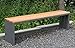 Produktbild Gartenbank / Parkbank BxTxH: 150x30x40cm, Edelstahl pulverbeschichtet, anthrazit (Sitzbank für Wohnraum, Bank mit Echt-Holz, Gartenmöbel, Holzbank, Parkbank) (Marke: Szagato)