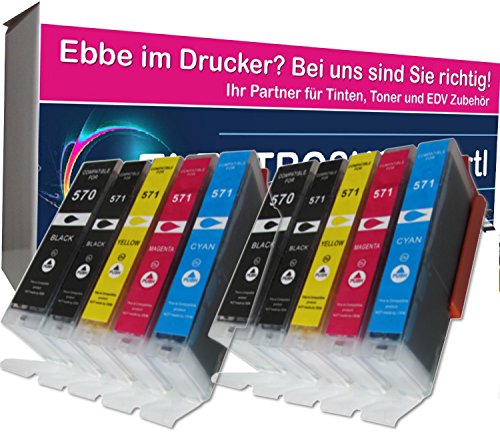 10 komp. XL Druckerpatronen für Canon PGI-570XL CLI-571XL Canon Pixma MG7700 MG7750 MG7751 MG7752 MG7753 MG5700 MG5750 MG5751 MG5752 MG5753 MG6800 MG6850 MG6851 MG6852 MG6853 2 x schwarz / photoschwarz / blau / rot / gelb