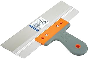 Toolty TLTY-2029 Couteau à enduire en acier inoxydable, couteau à mastic pour mur souple, grattoir pour cloisons sèches, spatule pour revêtement de finition 300 mm en aluminium